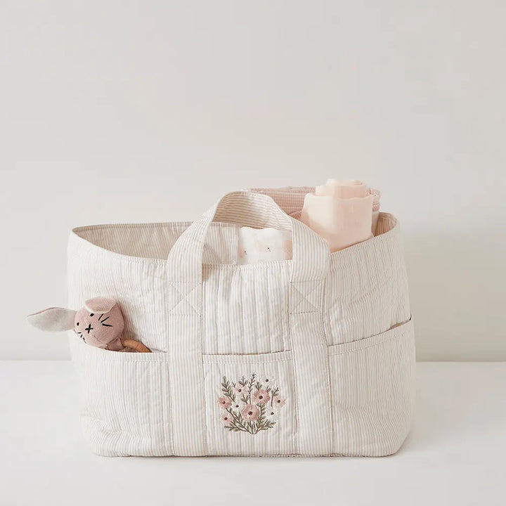 Annasimona Kids Diaper Caddy - Biege Stripe