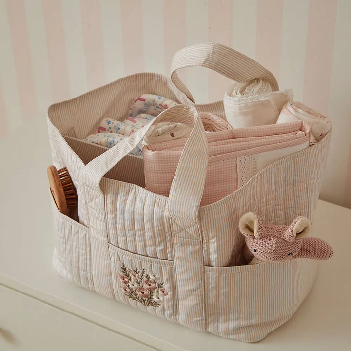 Annasimona Kids Diaper Caddy - Biege Stripe