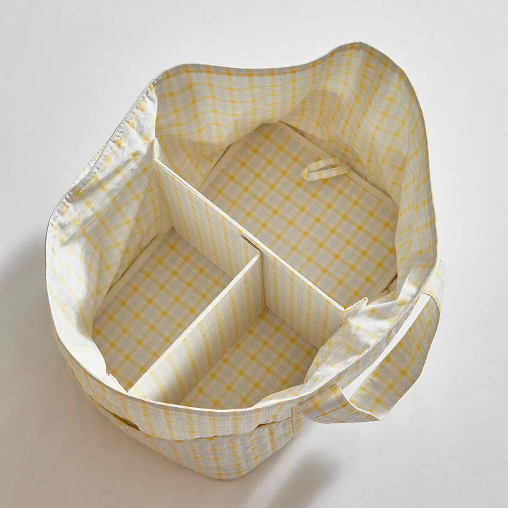 Annasimona Kids Diaper Caddy - Blue &amp; Yellow Checks