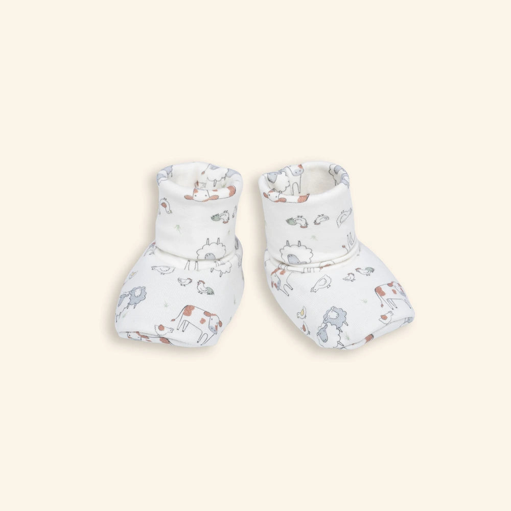 Tiny Twig Harvest Tales Baby Booties - White