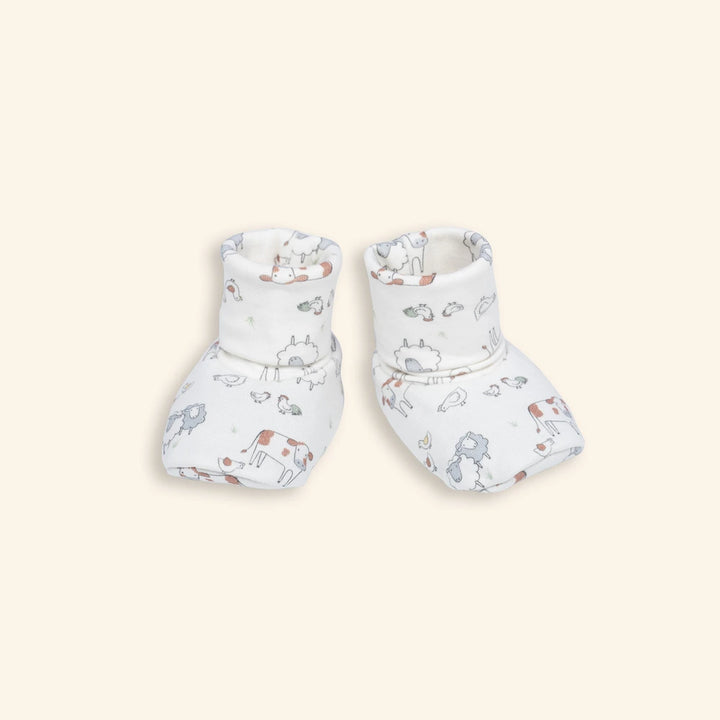 Tiny Twig Harvest Tales Baby Booties - White
