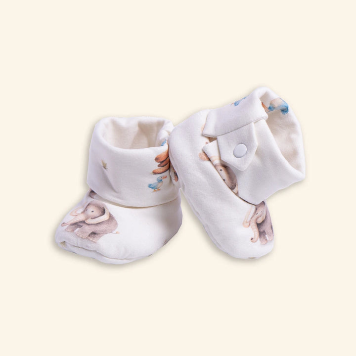 Tiny Twig Lil Wonders Baby Booties - Off White