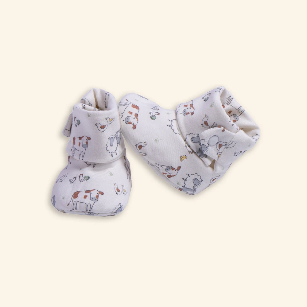 Tiny Twig Harvest Tales Baby Booties - White