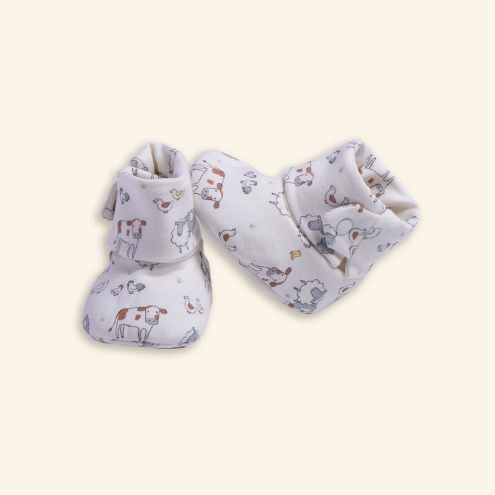 Tiny Twig Harvest Tales Baby Booties - White