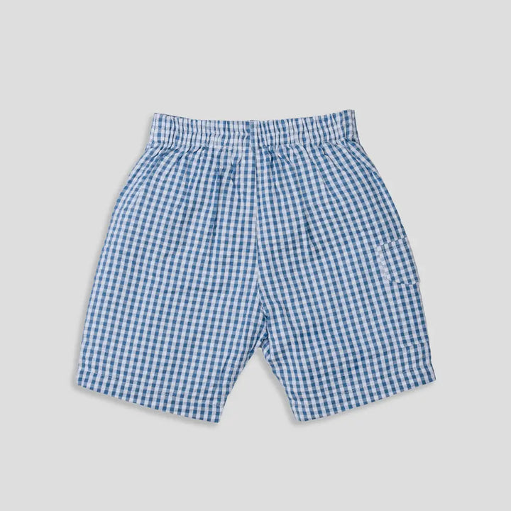 Tiny Twig Blue Gingham Boys Shorts