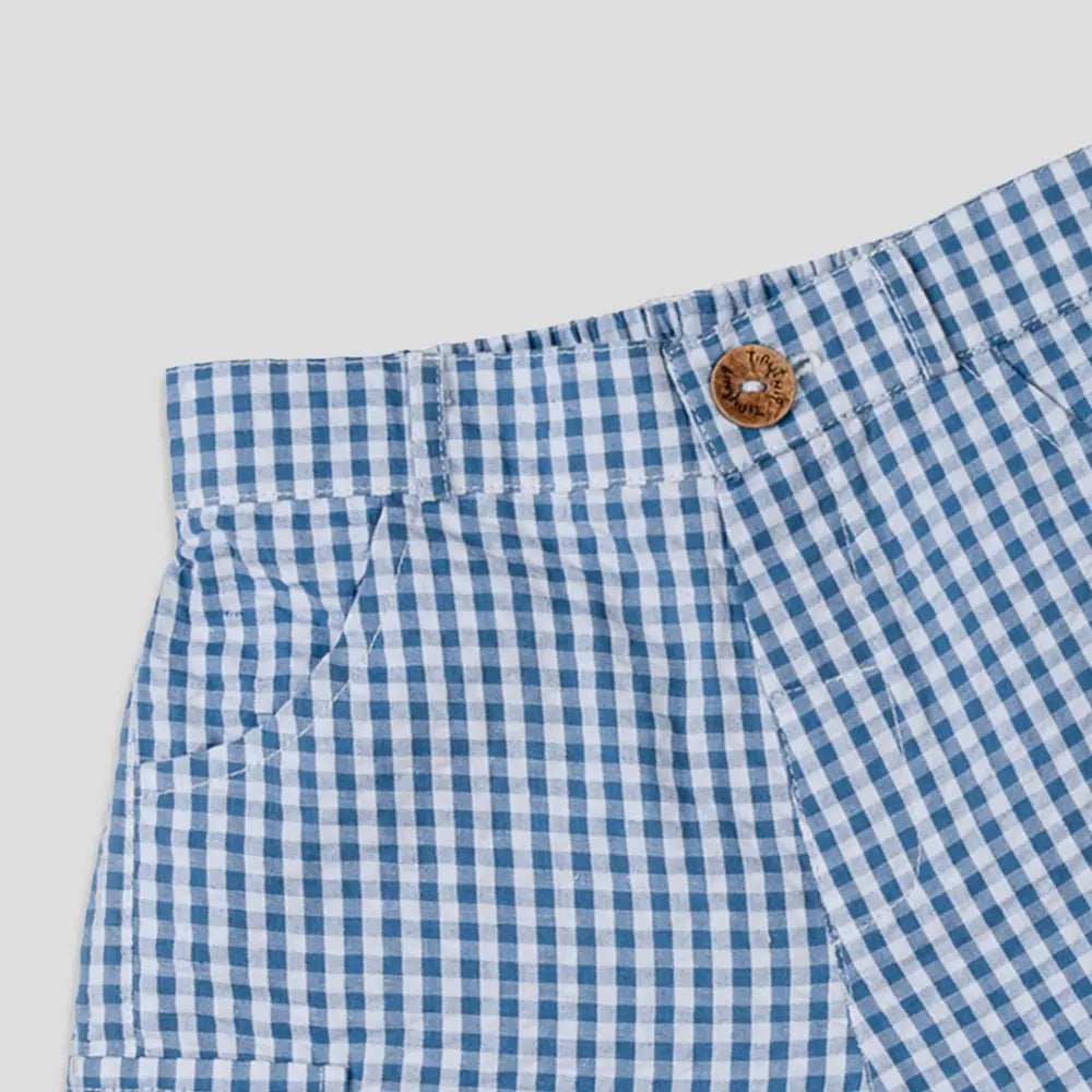 Tiny Twig Blue Gingham Boys Shorts