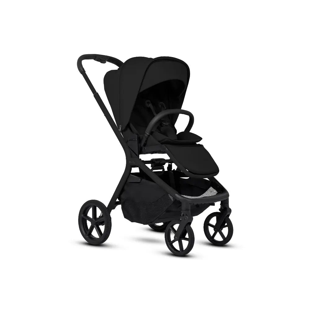 Silver Cross Breez Stroller &amp; Carry Cot Travel System Combo | Reversible Flat Recline Seat | Height Adjustable | All Terrain Suspension | One Hand Fold | Rain Cover &amp; Adaptors Included | Newborn to 4 Years | Up to 22kg - Onyx