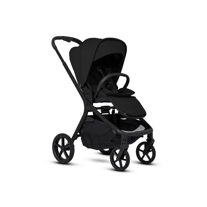 Silver Cross Breez Stroller &amp; Carry Cot Travel System Combo | Reversible Flat Recline Seat | Height Adjustable | All Terrain Suspension | One Hand Fold | Rain Cover &amp; Adaptors Included | Newborn to 4 Years | Up to 22kg - Onyx
