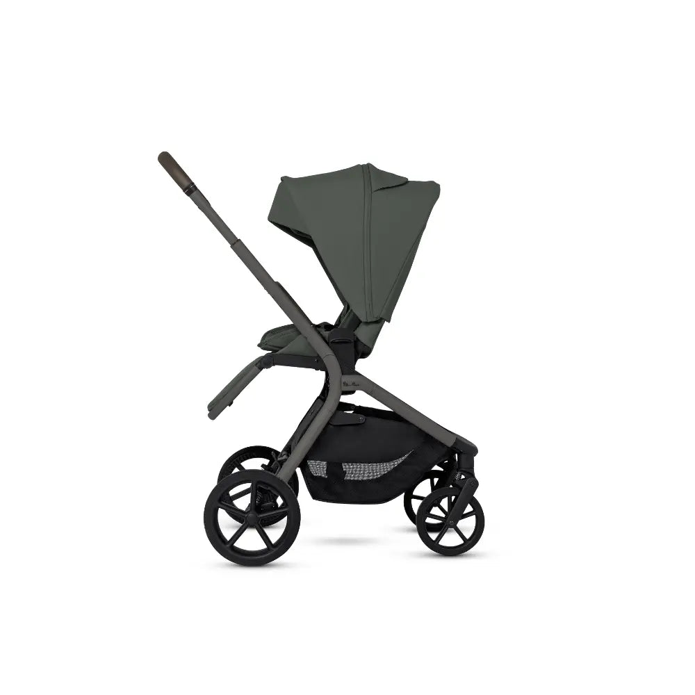 Silver Cross Breez Reversible Seat Stroller with Flat Recline|Height Adjustable Seat|All Terrain - All Wheel Suspension|One Hand Fold|Rain Cover|0 to 4Y |Upto 22Kg - Pewter