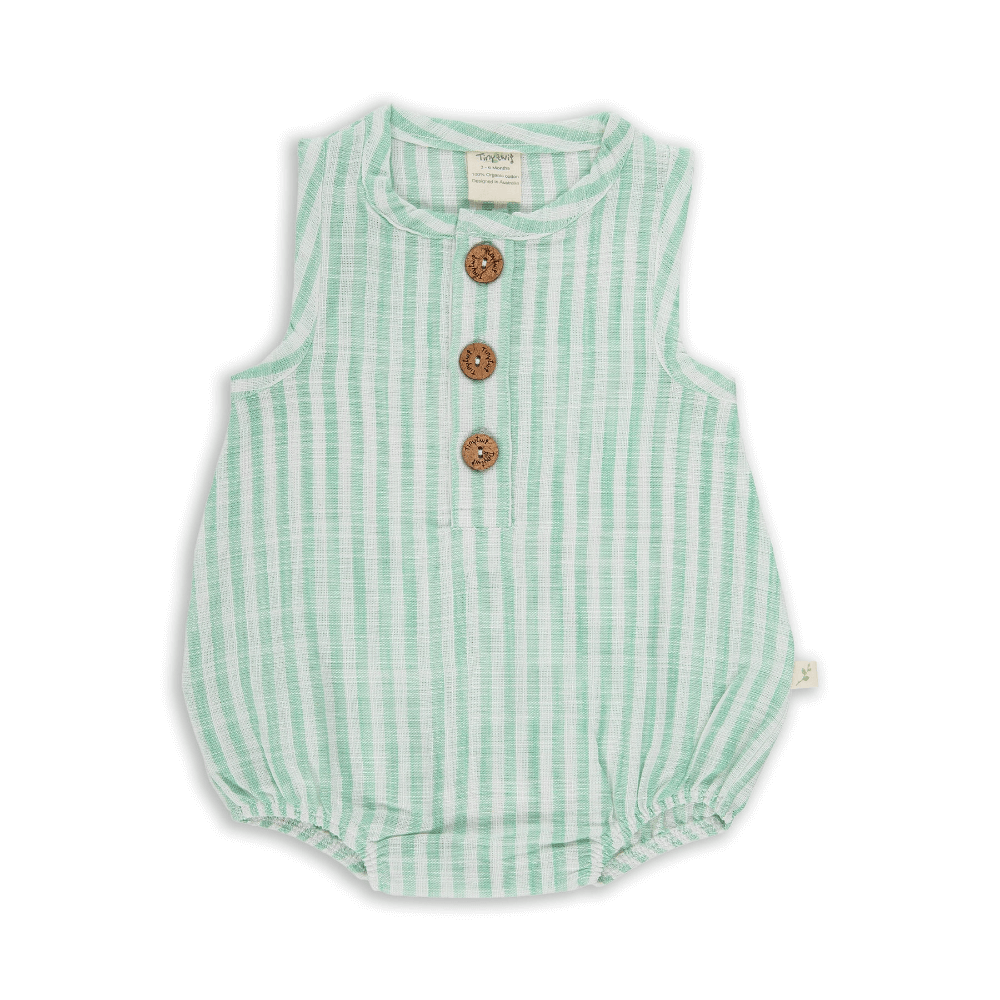Tiny Twig Bubble Romper Ocean Stripes