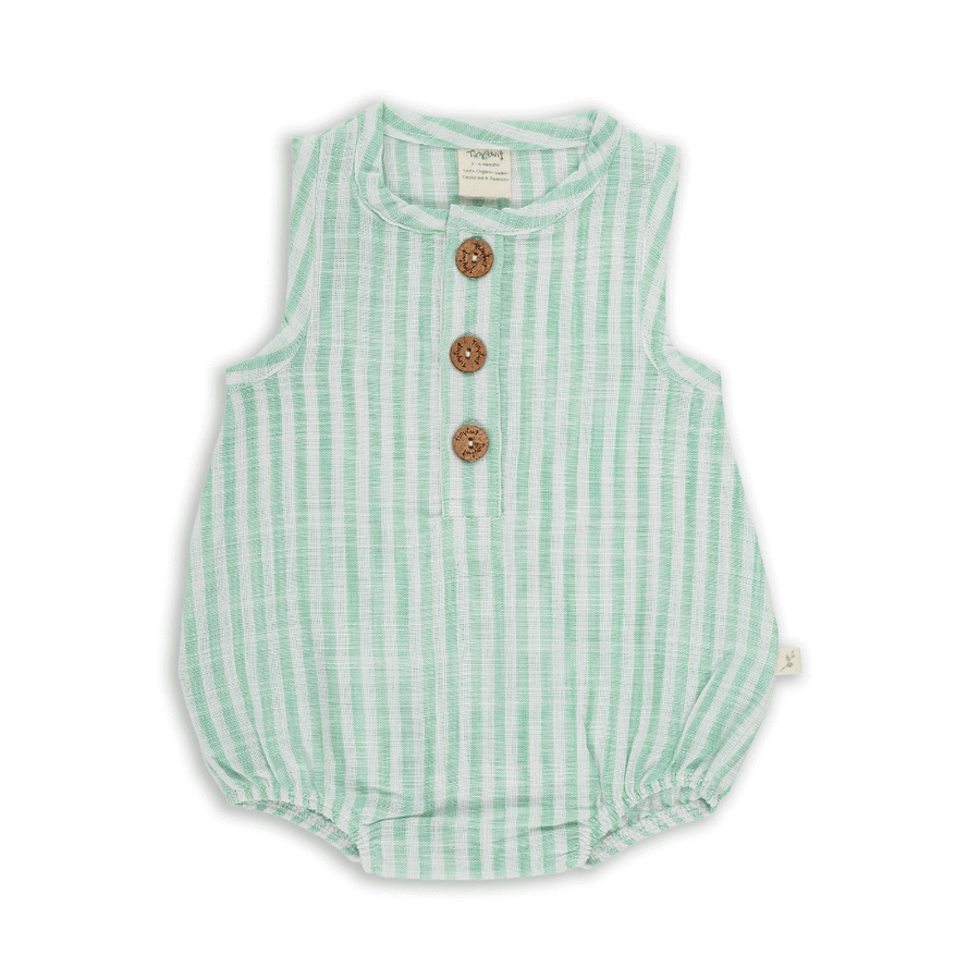 Tiny Twig Bubble Romper Ocean Stripes