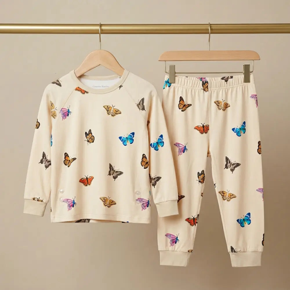 Bubz Bamboo Cord Set For Girls - Chasing Butterflies