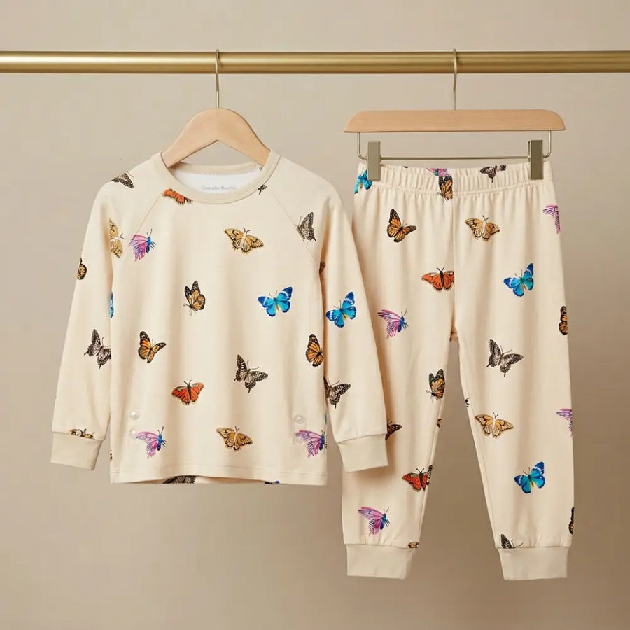 Bubz Bamboo Cord Set For Girls - Chasing Butterflies