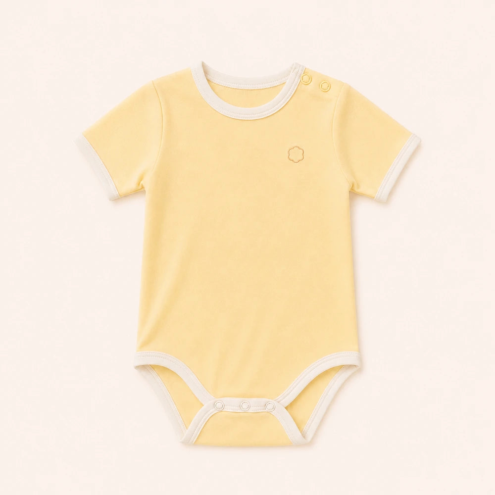 Faura Unisex Banana Cotton First Day Onesie - Yellow