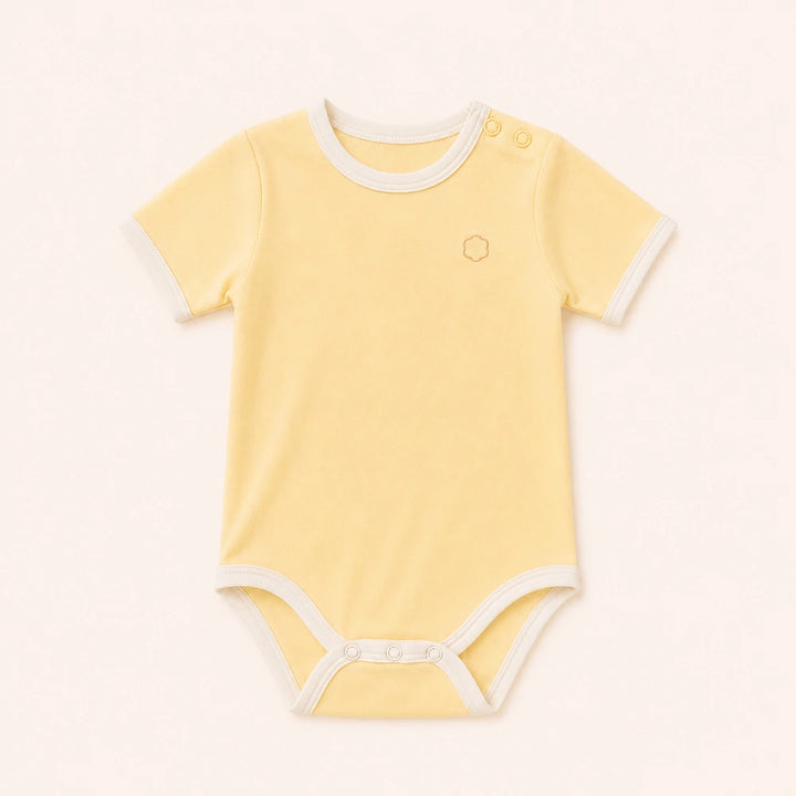 Faura Unisex Banana Cotton First Day Onesie - Yellow