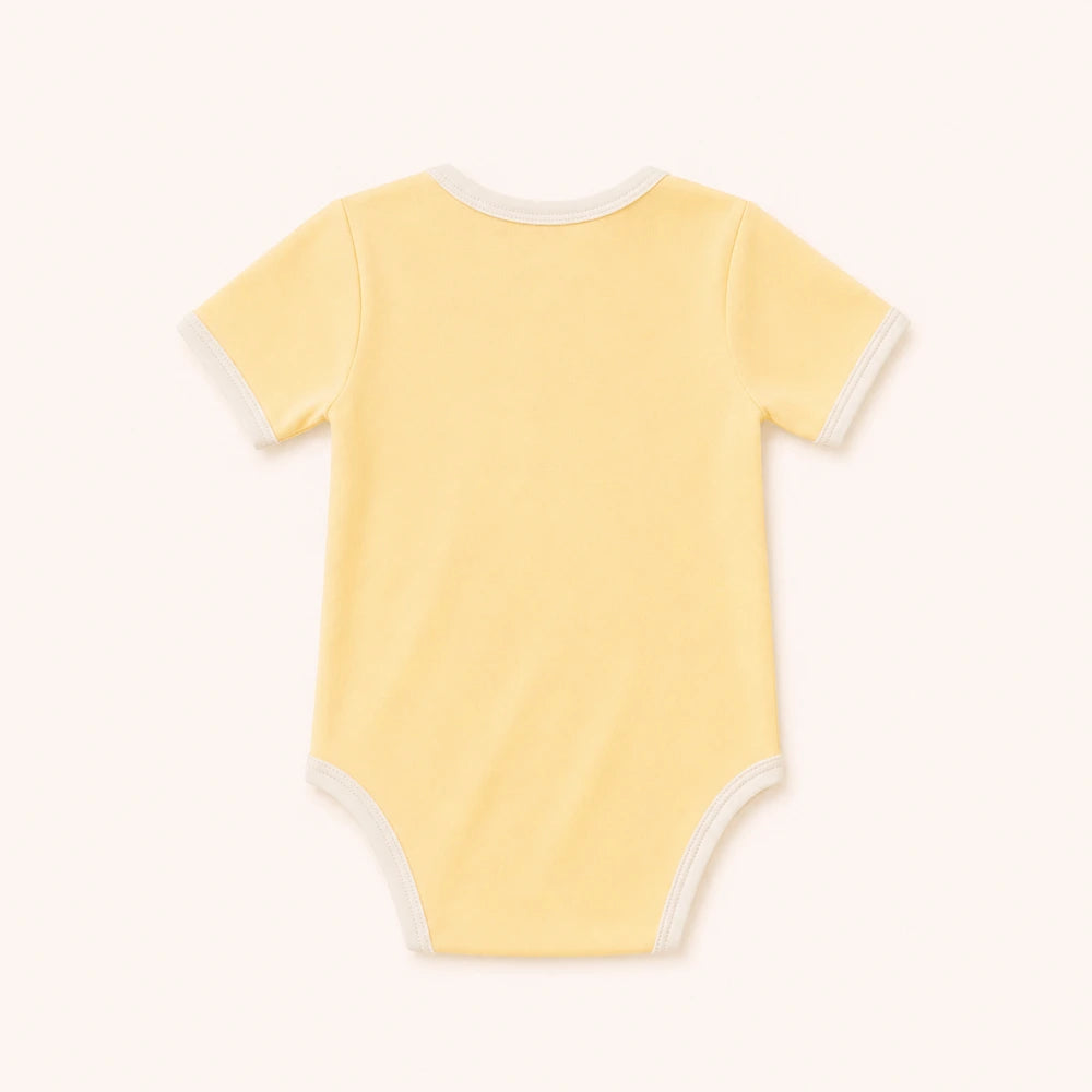 Faura Unisex Banana Cotton First Day Onesie - Yellow