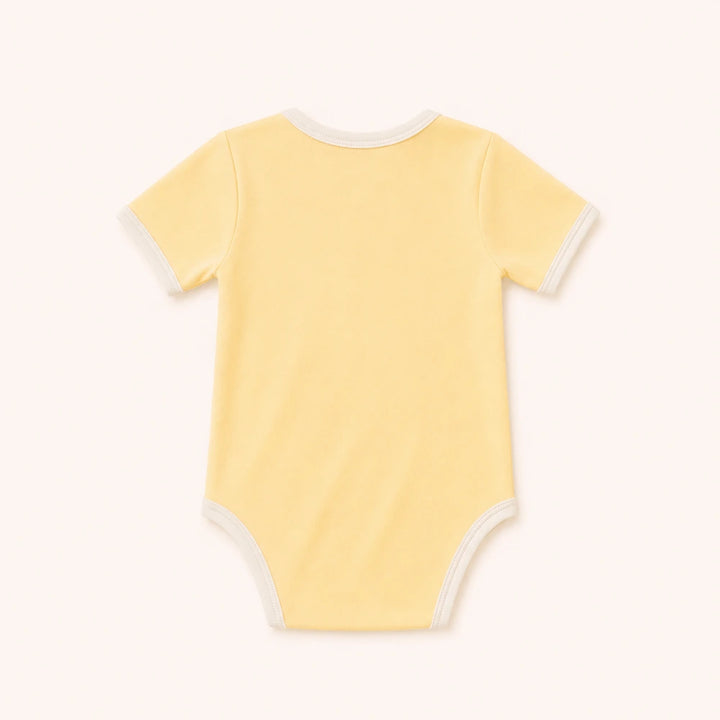 Faura Unisex Banana Cotton First Day Onesie - Yellow