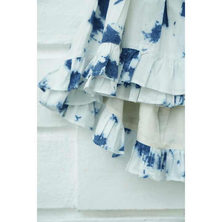 High low top tie &amp; dye skirt in indigo - Set of 2