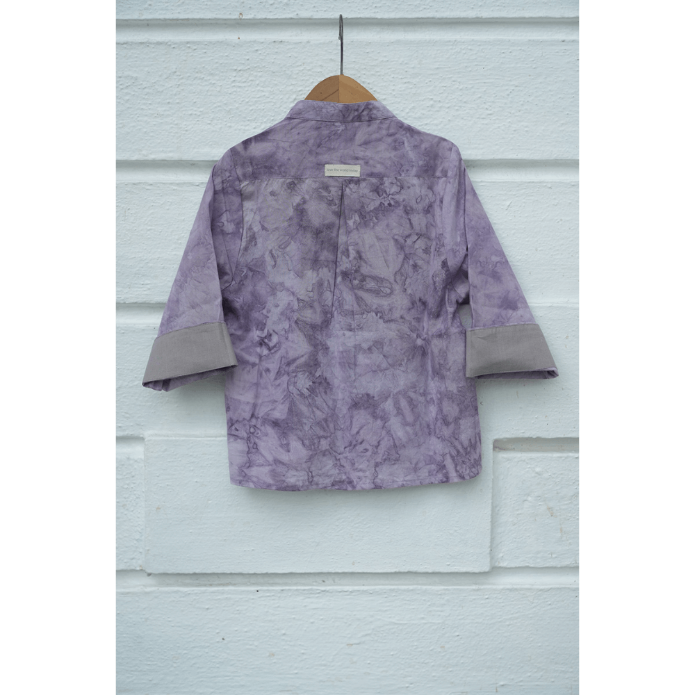 Natural dyed long sleeve tie dye shirt / jacket - Lilac Breeze