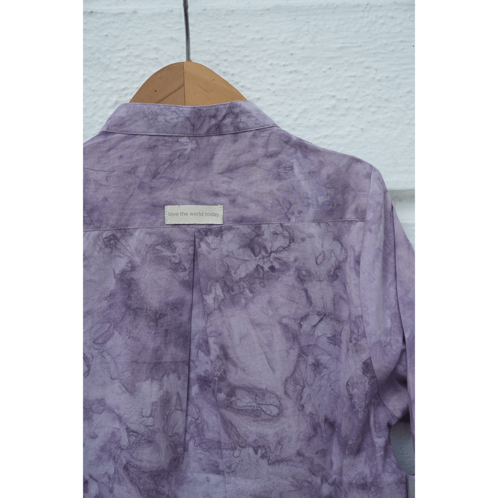 Natural dyed long sleeve tie dye shirt / jacket - Lilac Breeze