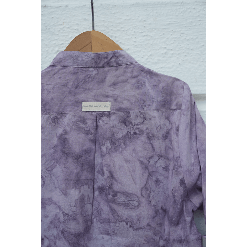 Natural dyed long sleeve tie dye shirt / jacket - Lilac Breeze