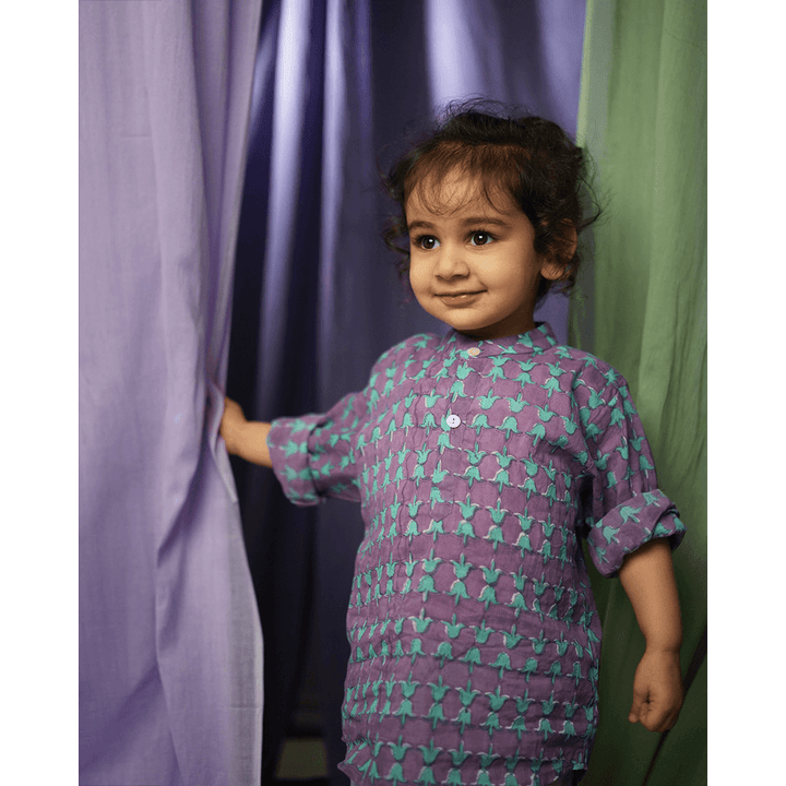 Love the World Today Spring Of Tulips Boy’s Full Sleeve Kurta Shirt