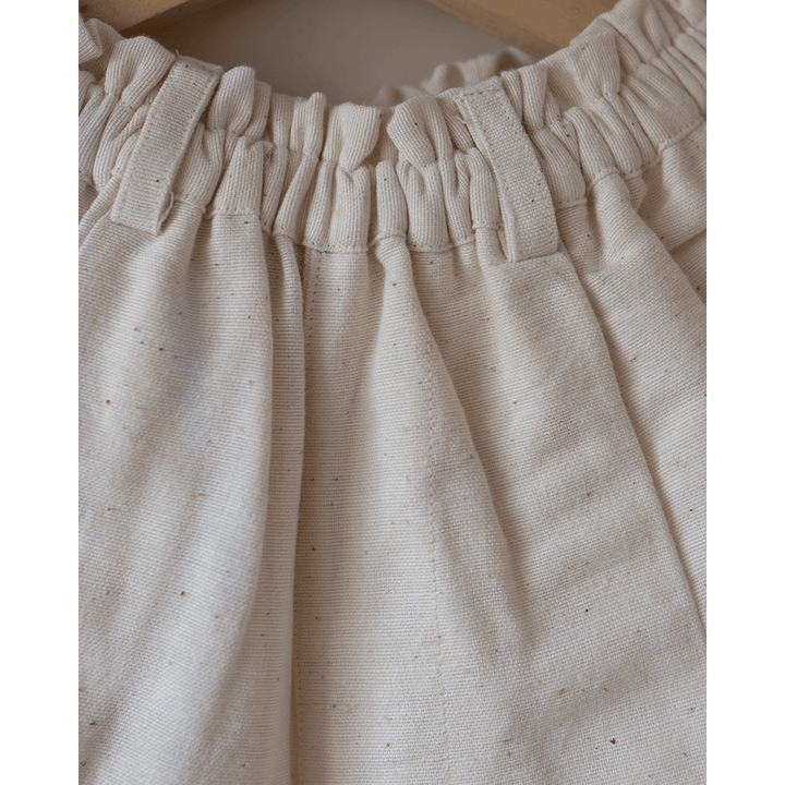 Love the World Today Candy Cloud Cotton Pink Checkered Silk Top and Beige Baggy Pant Coord Set- Girls