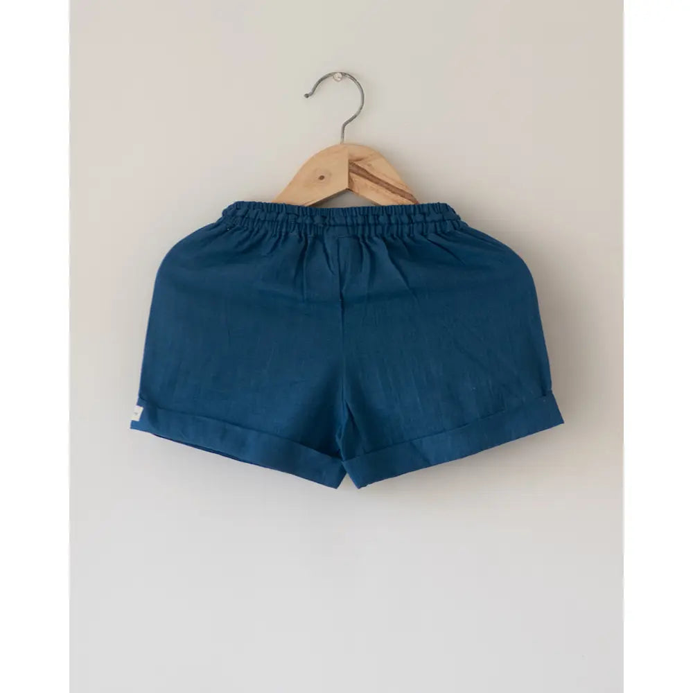 Love The World Today ‘Skygaze’ Blue Handwoven Cotton Unisex Shorts - Blue