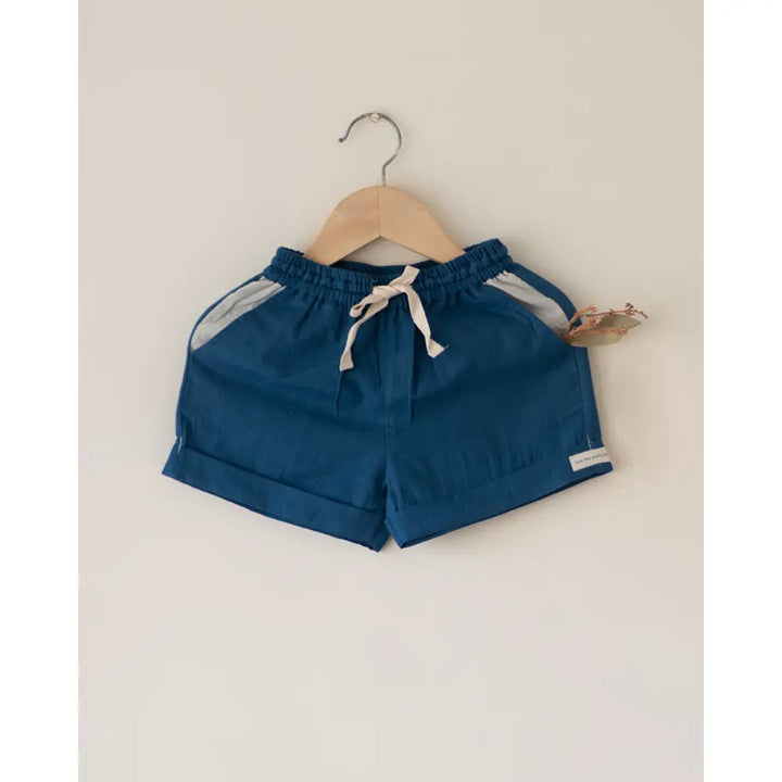 Love The World Today ‘Skygaze’ Blue Handwoven Cotton Unisex Shorts - Blue