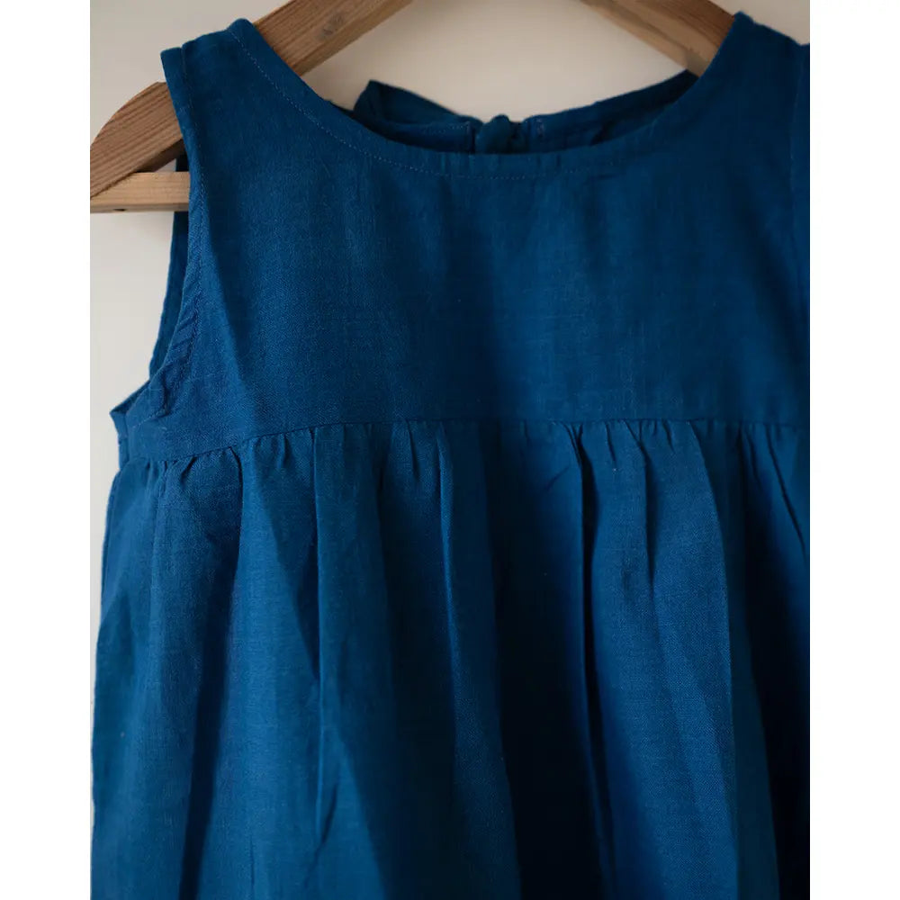 Love The World Today ‘Daydreamer’ Blue Handwoven Cotton Maxi Dress With Selvedge - Blue