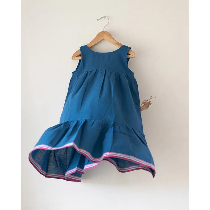 Love The World Today ‘Daydreamer’ Blue Handwoven Cotton Maxi Dress With Selvedge - Blue