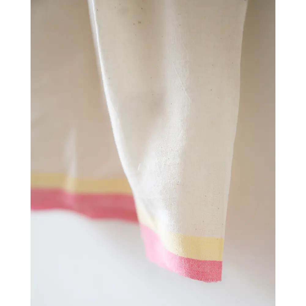 Love The World Today ‘Cloud Kiss’ Kora/ Off-white Handwoven Cotton Gathered Dress With Selvedge Detail