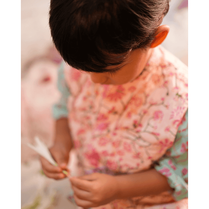 Love The World Today Phool Cotton Pink Floral Bandi- Boys