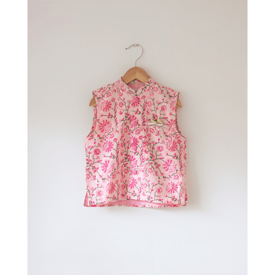 Love The World Today Phool Cotton Pink Floral Bandi- Boys
