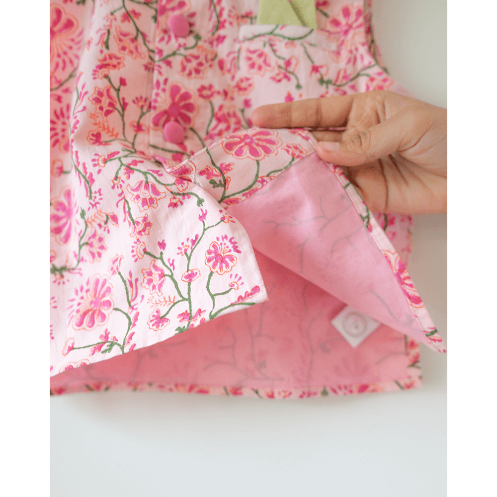 Love The World Today Phool Cotton Pink Floral Bandi- Boys