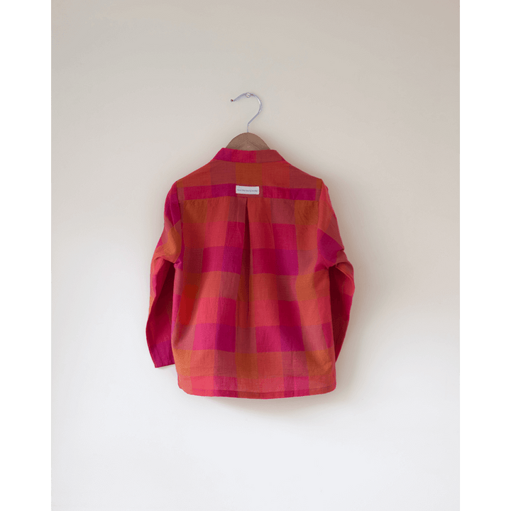Love The World Today Gulmohar Cotton Checkered Full Sleeve Jacket Shirt- Boys
