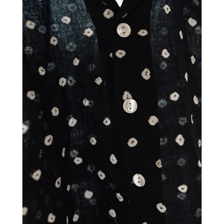 Love the World Today Tara Cotton Black Bandhani Half Sleeve Shirt-Boys