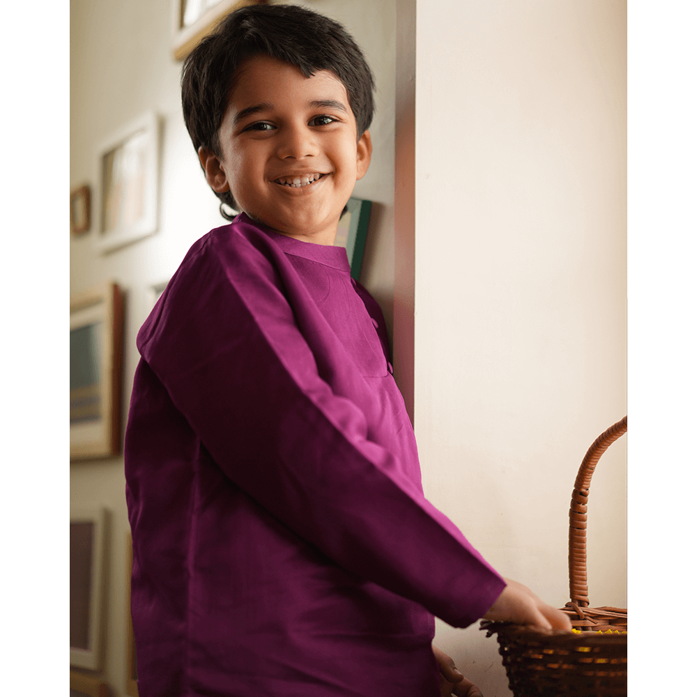 Love The World Today Anagha Short Indian Kurta - Purple