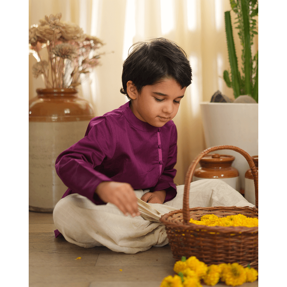 Love The World Today Anagha Short Indian Kurta - Purple