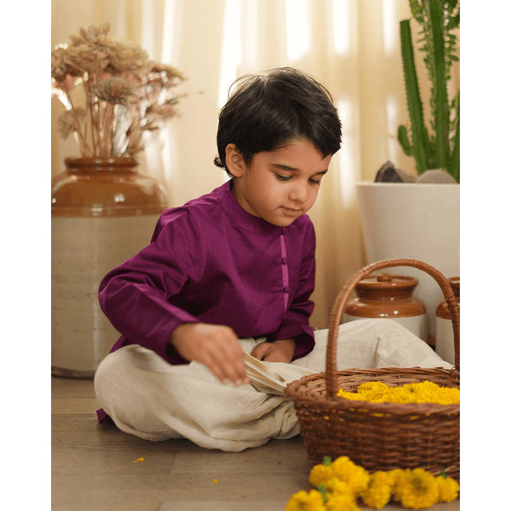 Love The World Today Anagha Short Indian Kurta - Purple