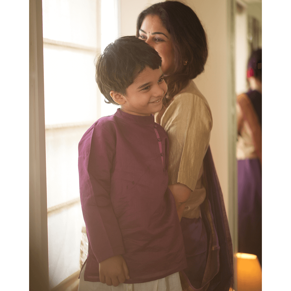 Love The World Today Anagha Short Indian Kurta - Purple