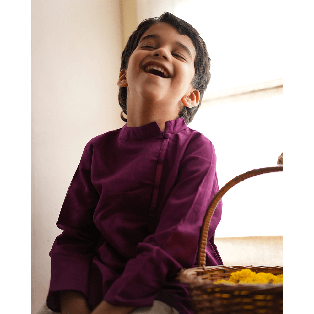 Love The World Today Anagha Short Indian Kurta - Purple