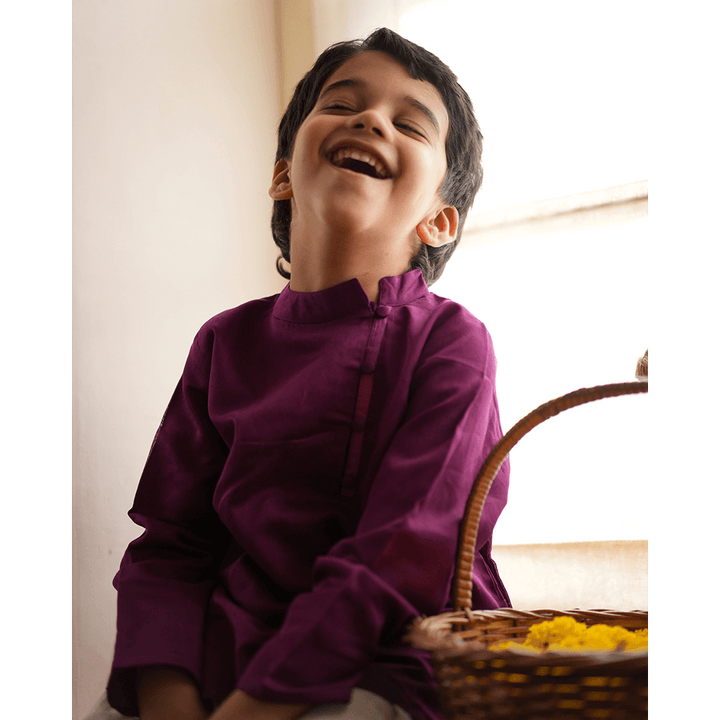 Love The World Today Anagha Short Indian Kurta - Purple