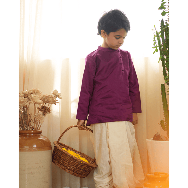 Love The World Today Anagha Short Indian Kurta - Purple