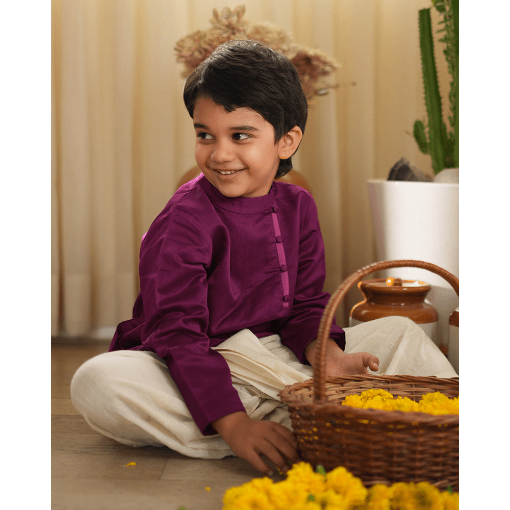 Love The World Today Anagha Short Indian Kurta - Purple