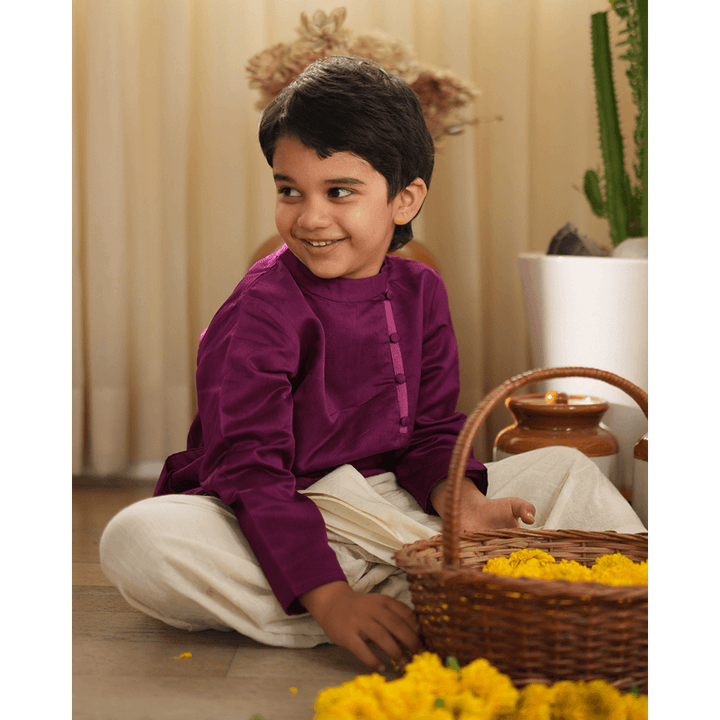 Love The World Today Anagha Short Indian Kurta - Purple