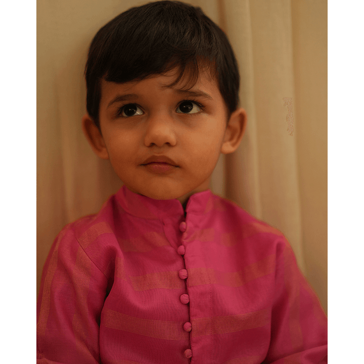 Love The World Today Neelkamal Ethnic Kurta - Pink Gold Stripe