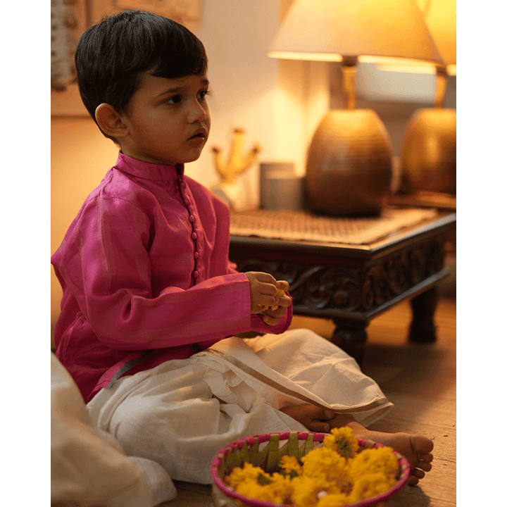 Love The World Today Neelkamal Ethnic Kurta - Pink Gold Stripe
