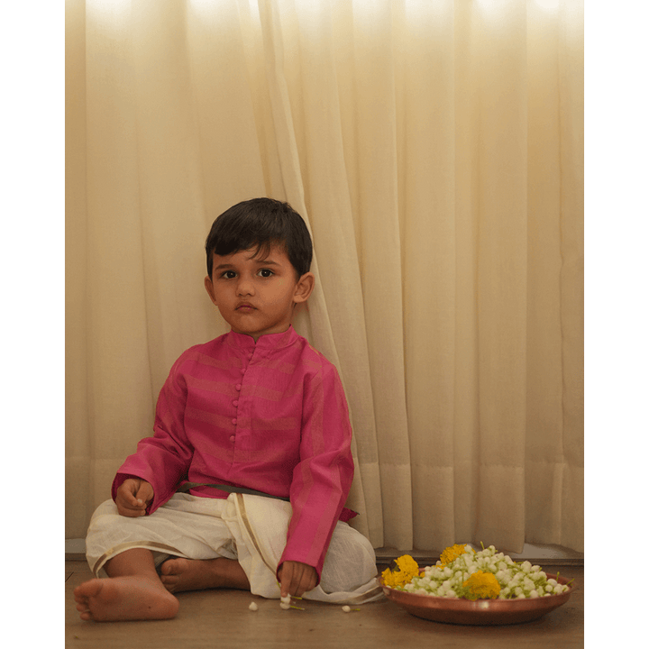 Love The World Today Neelkamal Ethnic Kurta - Pink Gold Stripe