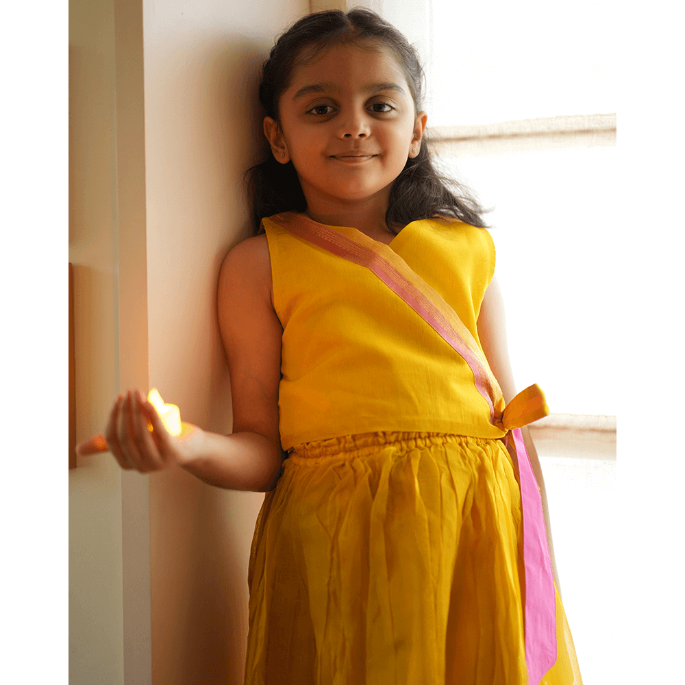 Love The World Today Basant Lehenga Choli - Yellow